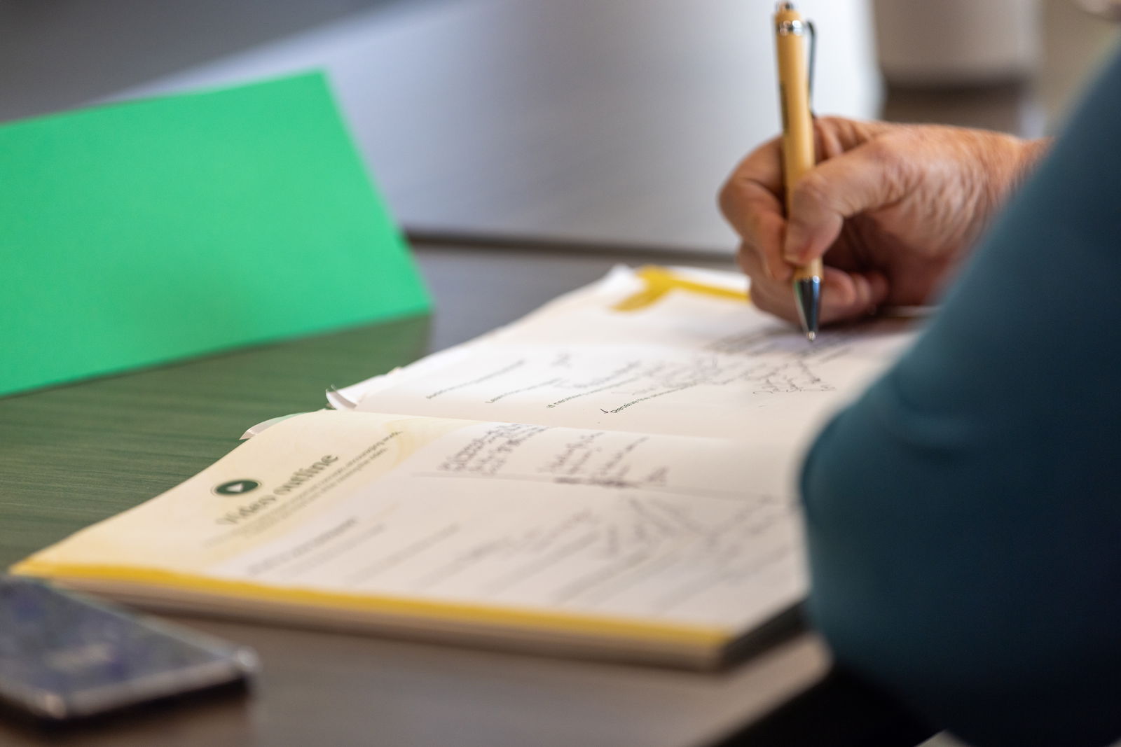Two people talking with care and support